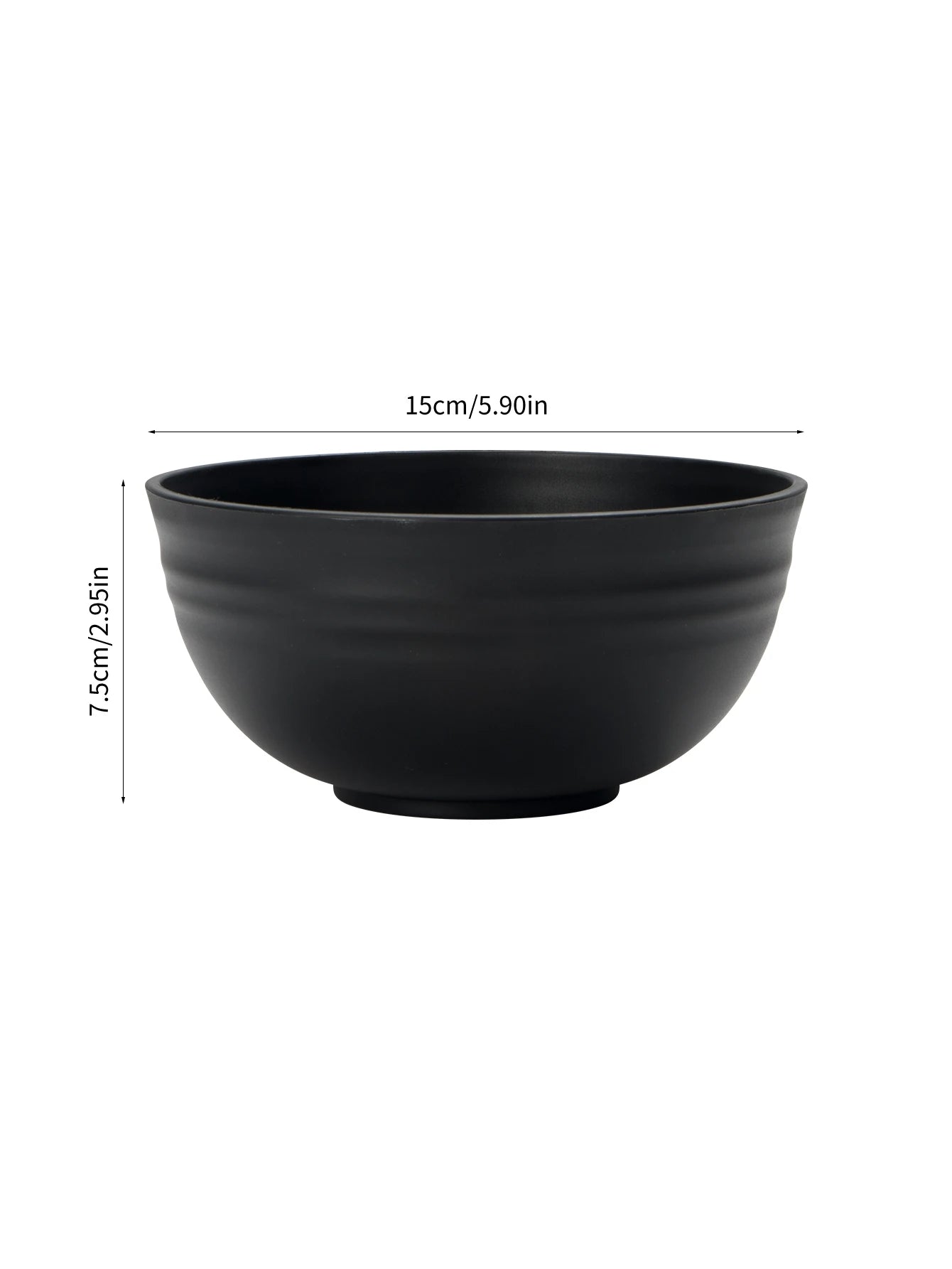 Black Grain Reusable Plastic Dinner Bowls — Set of 4, 6 or 8