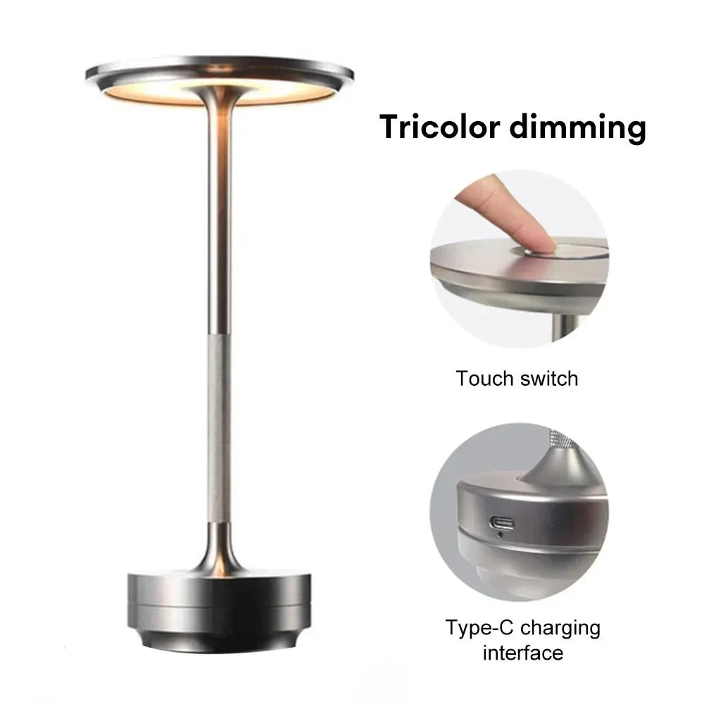 Wireless LED Table Lamp Set of 2 — Touch Sensor, 3 Colour Temperatures