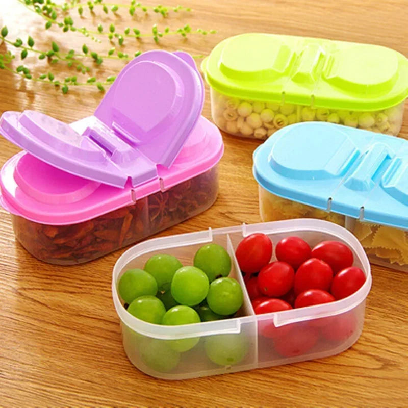 Dual-Compartment Lunch Box — Leakproof, Microwave Safe, for Kids & Adults