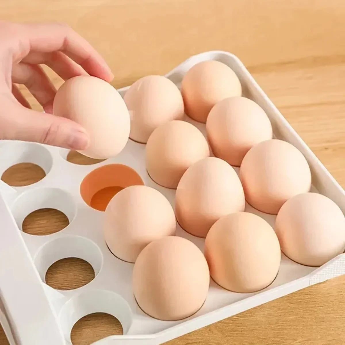Double-Drawer Egg Box — 32 Grid, Dustproof, Fridge Organizer