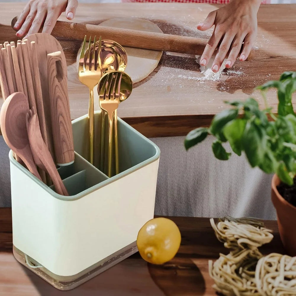 Double-Layer Chopstick & Cutlery Drain Rack — Stackable, Multipurpose
