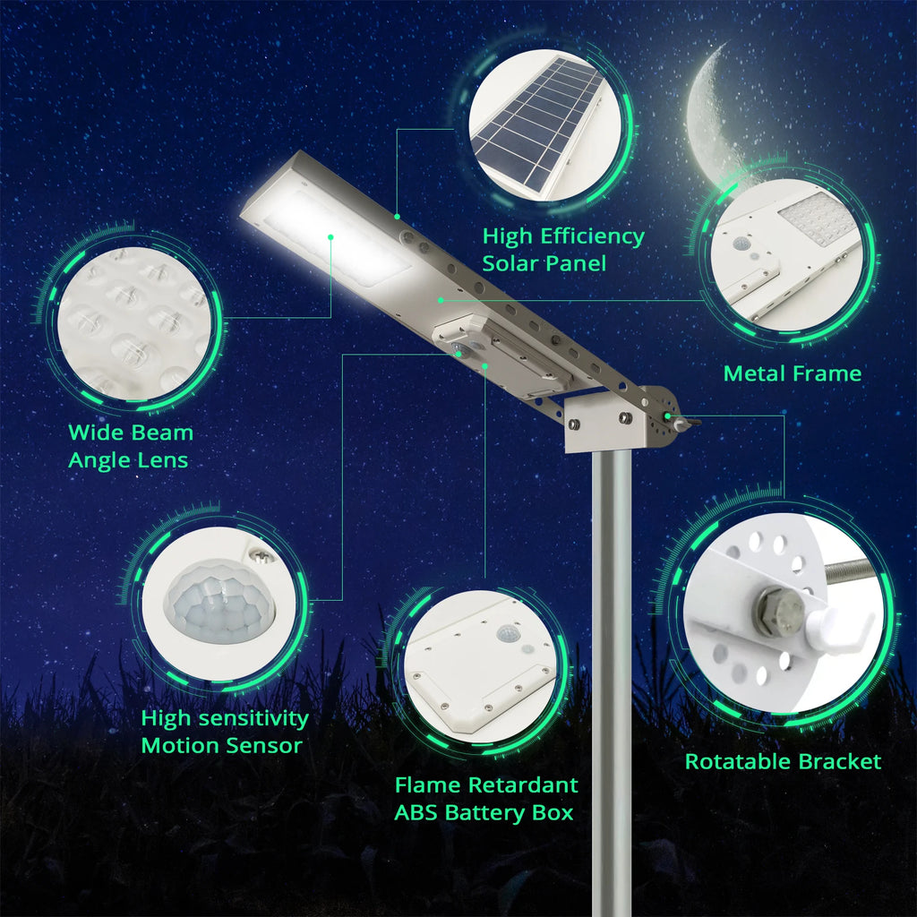 Solar Light Mart Alpha 1080X – Solar LED Street & Path Light with PIR Motion Sensor, 3 Working Modes (IP65)