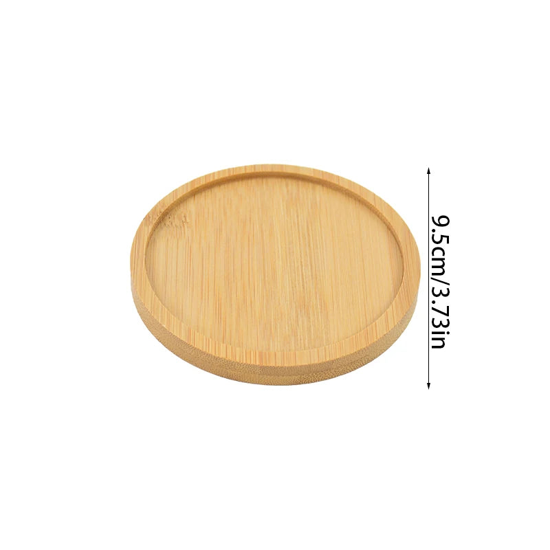Bamboo Wood Saucer Tray — Multi-Use Plate for Plants, Candles & Cups