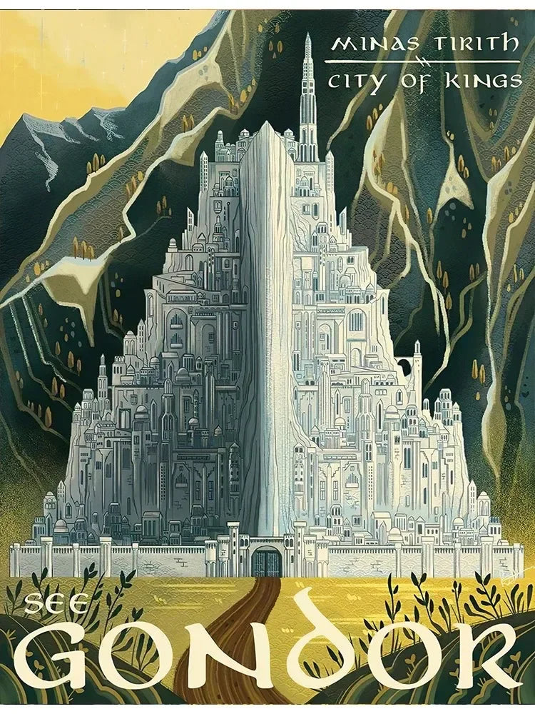 Abstract Retro Travel Poster — Unframed Canvas Print, Multiple Sizes