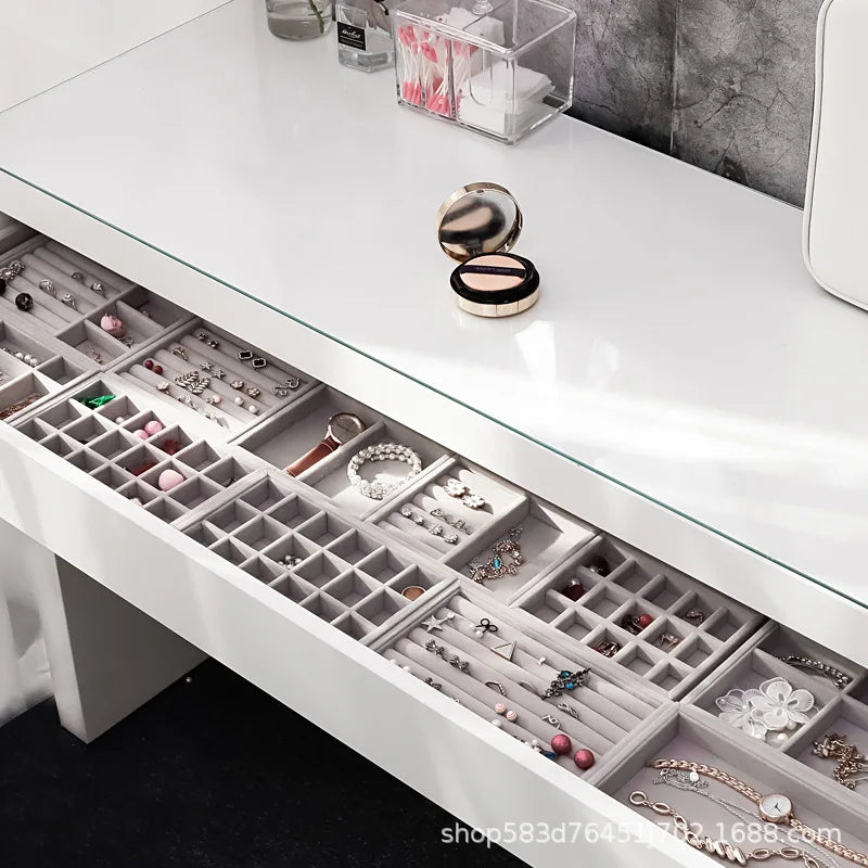 Plaid Cloth Jewelry Storage Tray