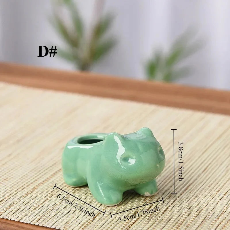 Creative Ceramic Mini Flowerpot – Handmade Succulent Planter with Drainage Hole