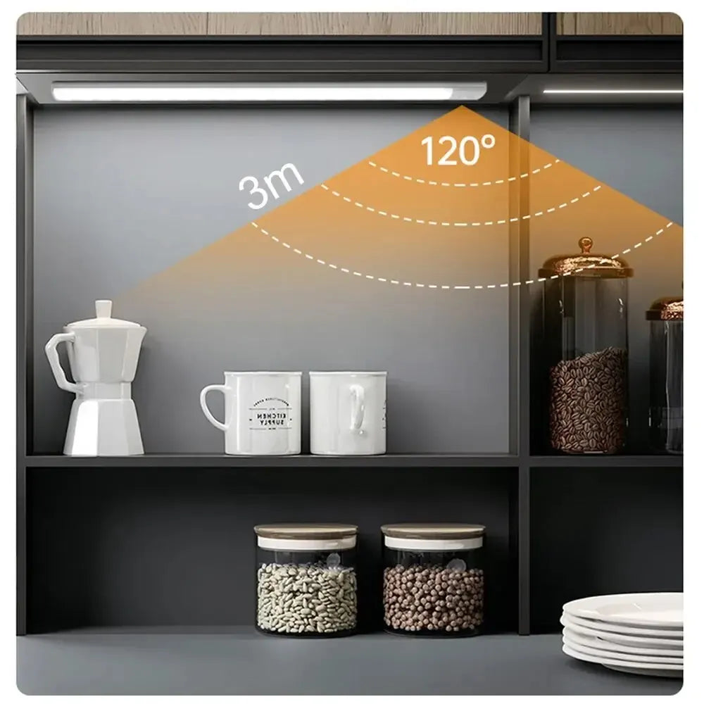 Motion Sensor Cabinet Light — USB-C Rechargeable, Dimmable, 4 Modes