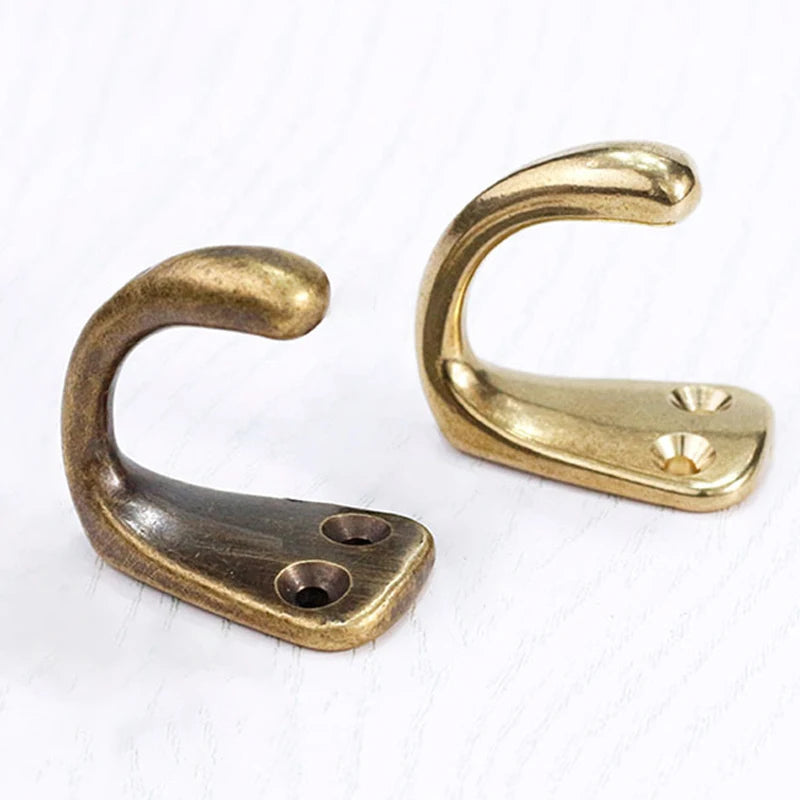 Brass Wall Hook — Antique Bronze or Gold Finish
