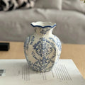 Hand-Painted Blue & White Porcelain Vase — Traditional Chinese Style