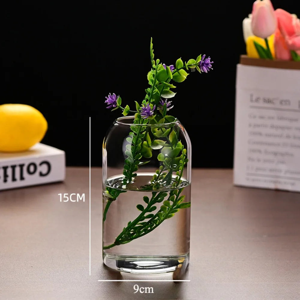 Simple Modern Transparent Glass Flower Vase — Hydroponic & Decorative