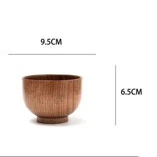 Japanese Style Jujube Wood Round Bowl — Soup, Rice & Children’s Tableware