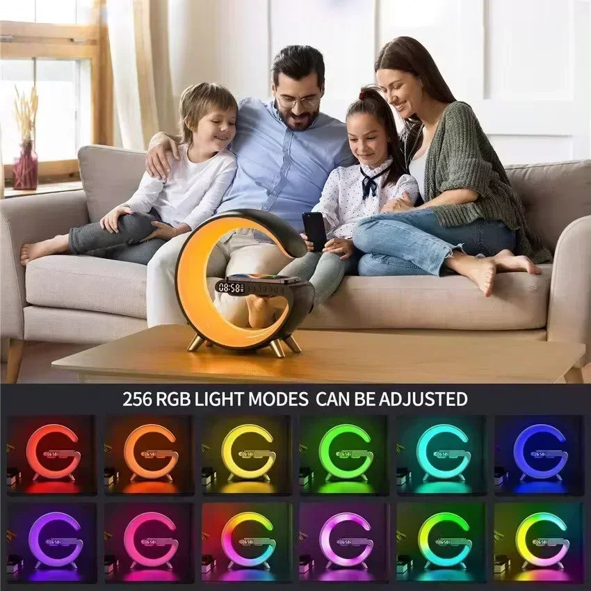 Smart Wake-Up Light — Wireless Charger, Bluetooth Speaker & RGB Atmosphere
