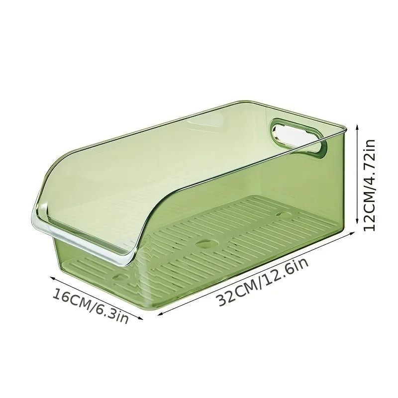 Fridge Drawer Storage Box with Handle — Multipurpose, Draining Design