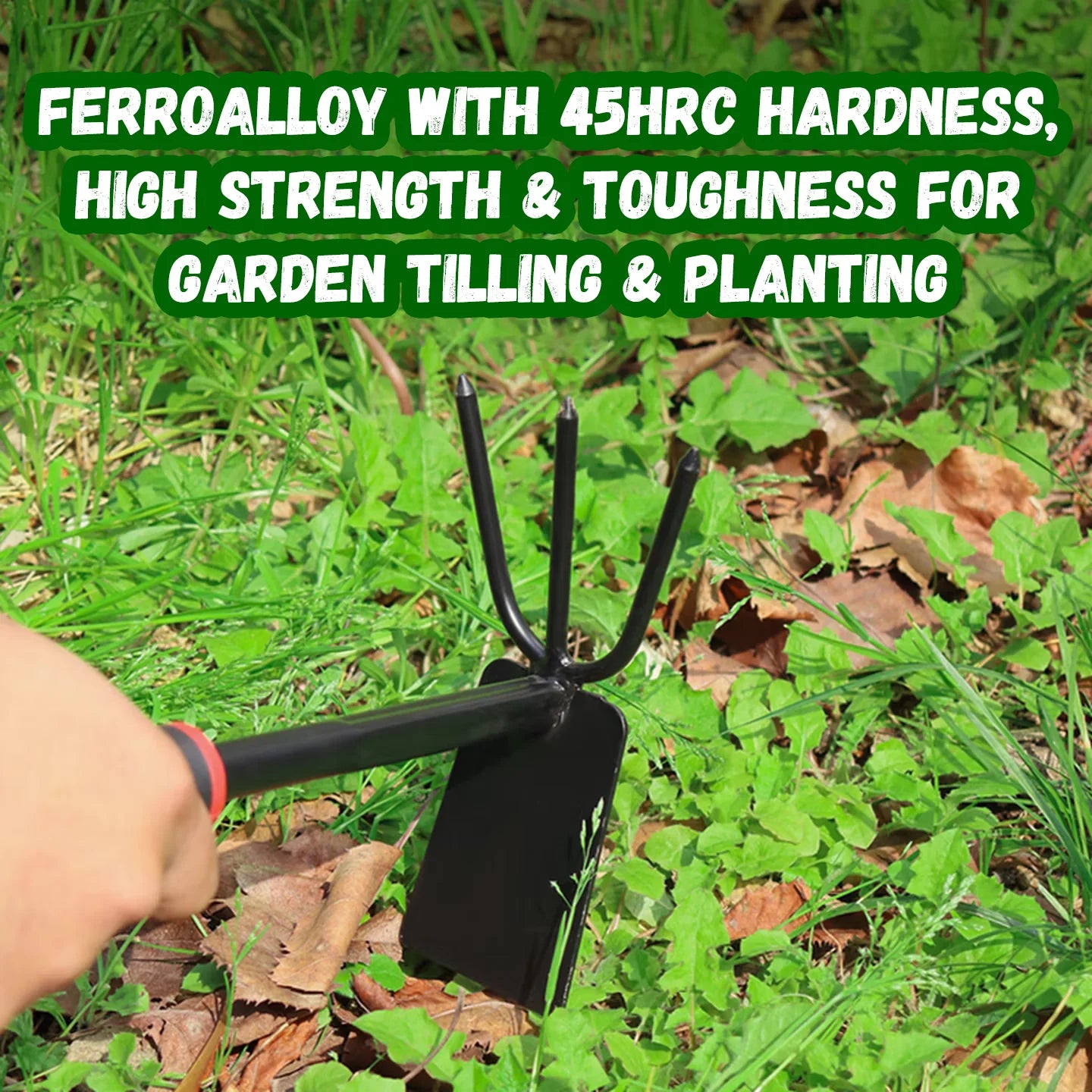 2-in-1 Heavy Duty Hoe & Shovel Garden Tool Set – Iron Digging & Weeding Tools for Balcony & Garden