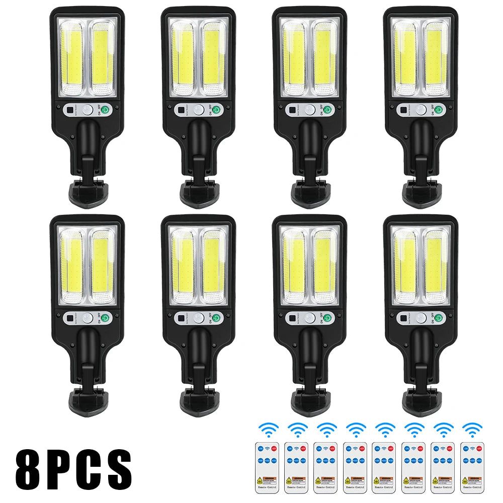 Solar COB Floodlight with Remote Control – IP65 Motion Sensor Security Light for Driveway, Patio & Garden (1/8 pcs)
