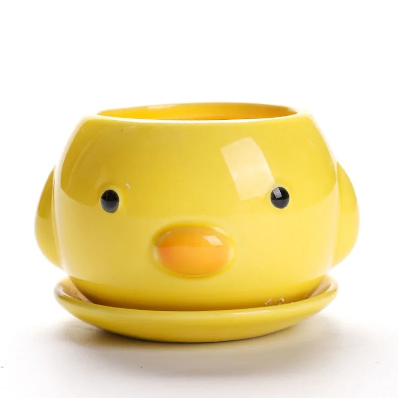 Cartoon Animal Succulent Flowerpot – Lightweight Breathable Ceramic Planter