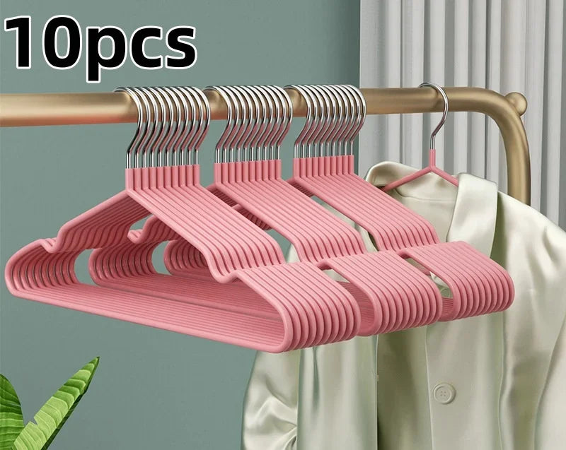 Non-Slip Coated Metal Suit Hangers — Pack of 10