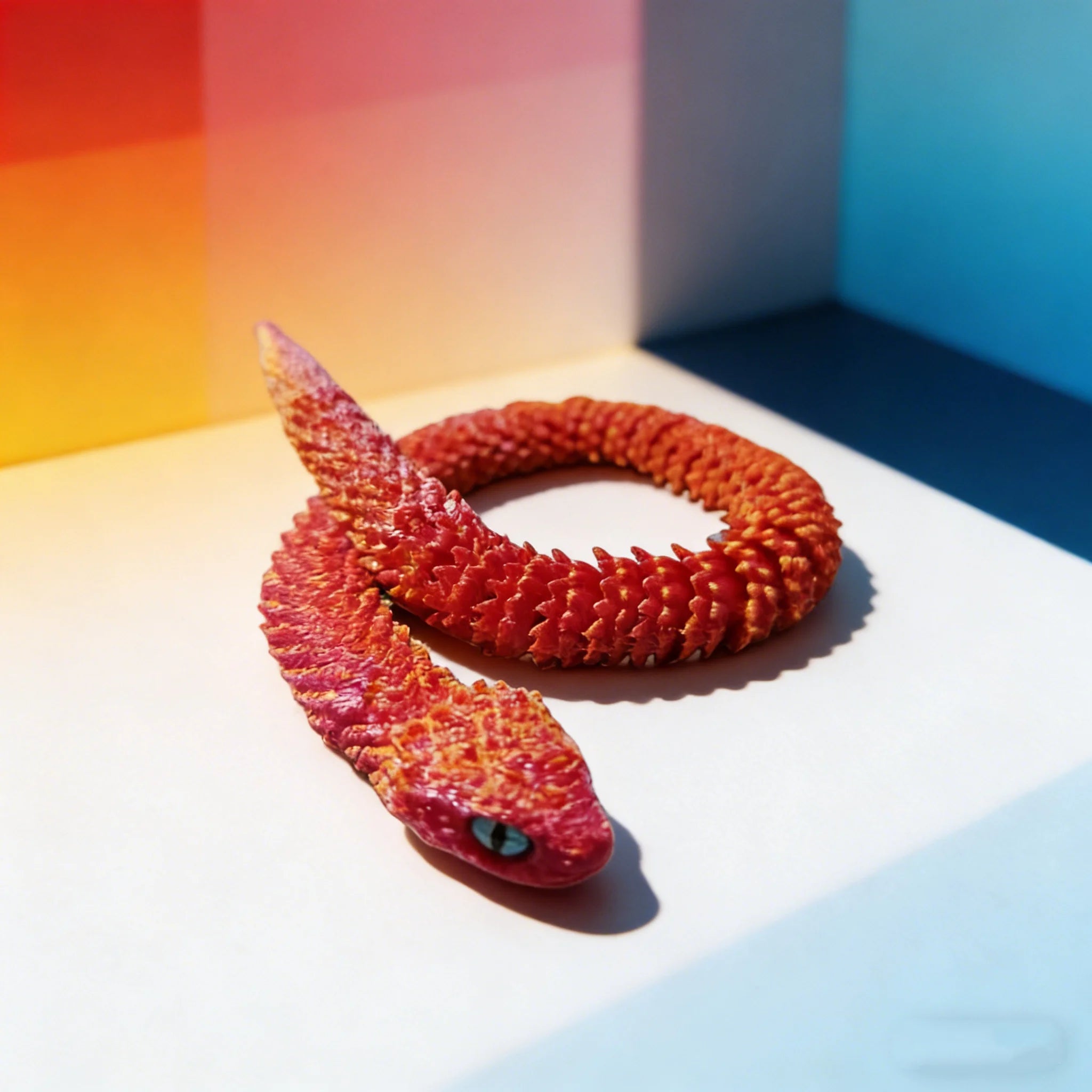 3D Printed Articulated Snake Figurine — 30 cm Chinese Zodiac Collectible