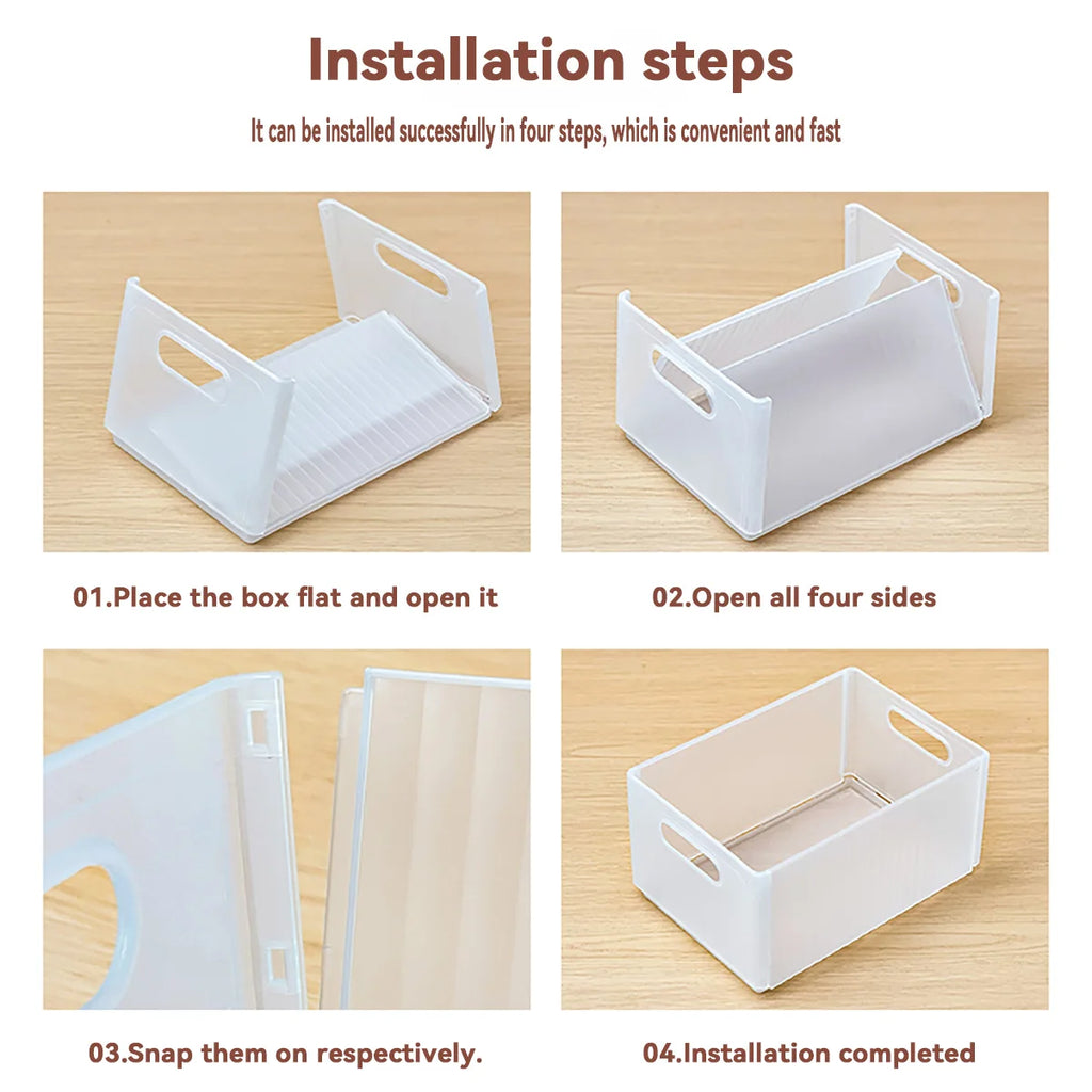 WORTHBUY Folding Fridge Storage Box — Pull-Out, Fruit & Vegetable Organizer