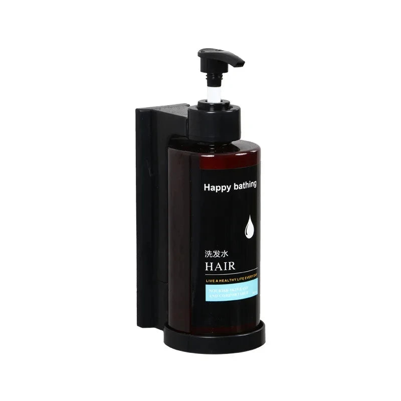 Dual Wall-Mount Soap Dispenser — No-Drill, Separate Shampoo & Shower Gel Bottles