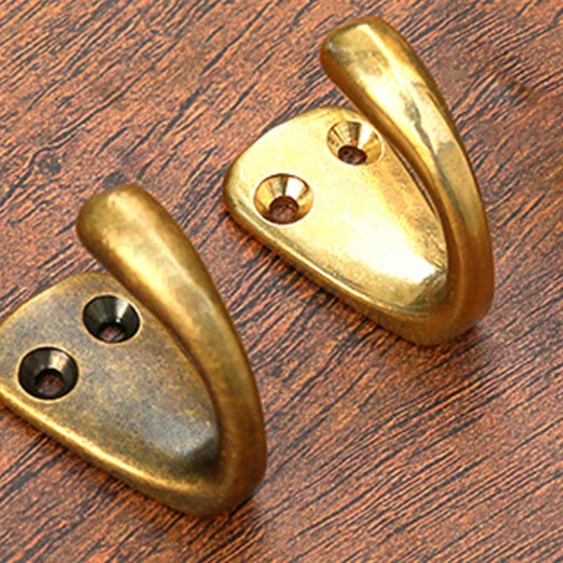 Brass Wall Hook — Antique Bronze or Gold Finish