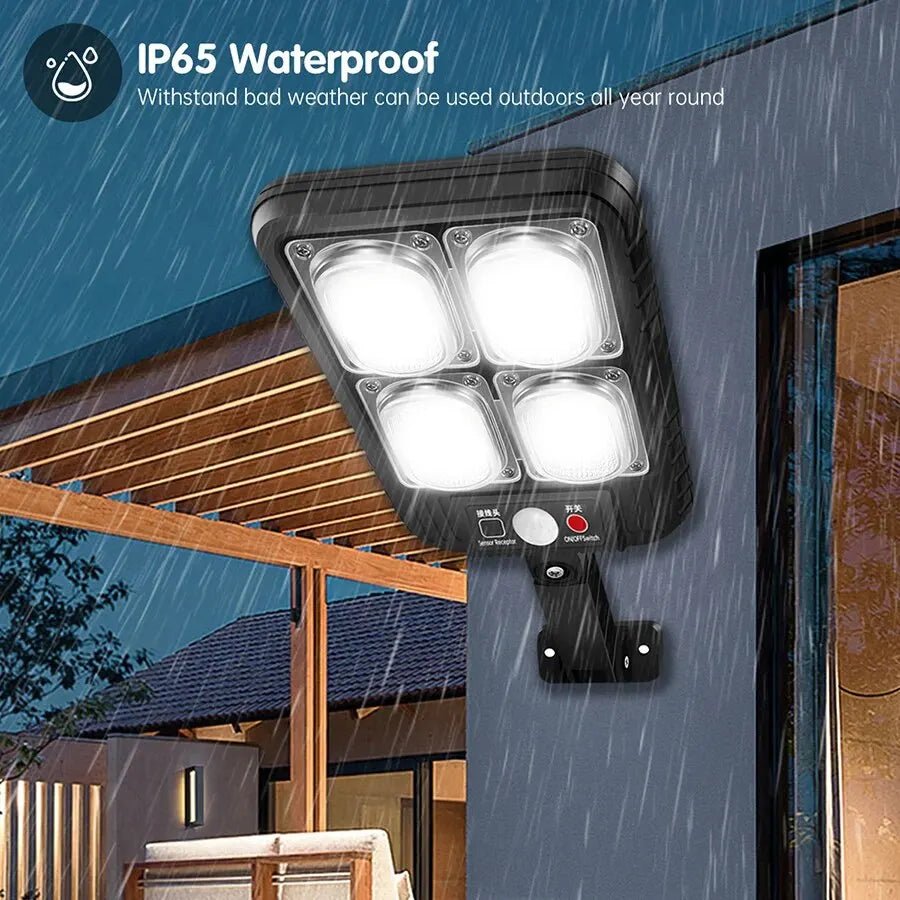 AMARYLLIS 100/200 LED Solar Street Light – IP65 Waterproof Motion Sensor Wall Light with Remote Control