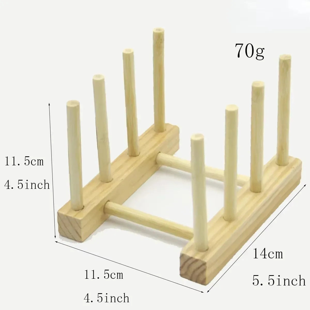Bamboo Dish Drainer & Pot Lid Rack — Natural, Kitchen Organizer