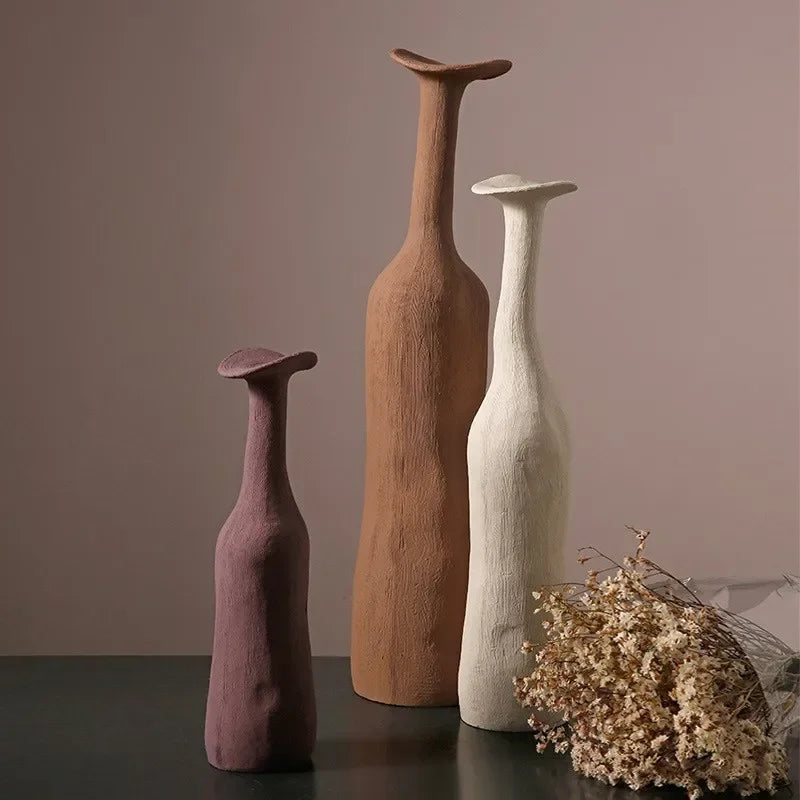 Nordic Morandi Ceramic Vase — Handmade Inkjet Finish