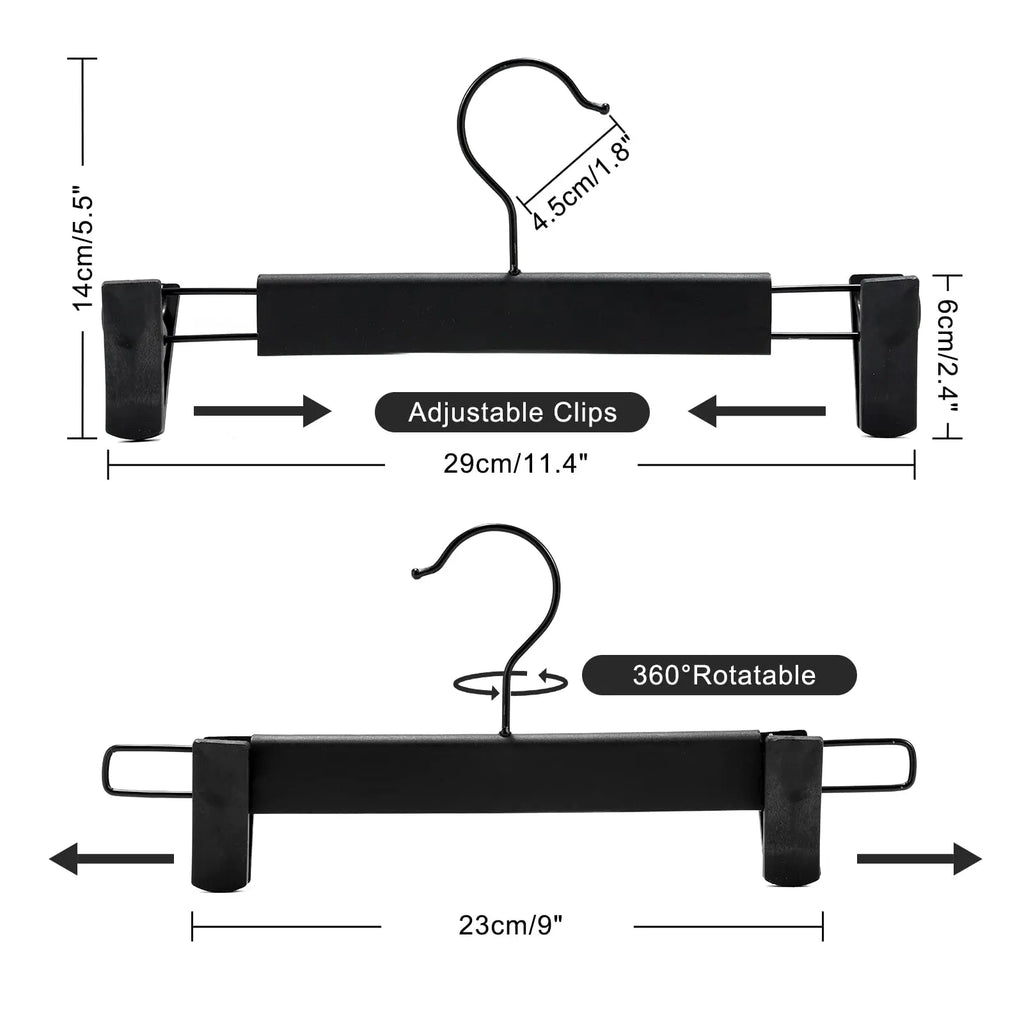 Adjustable Non-Slip Pants Hangers with Clips