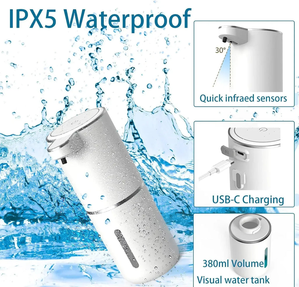 Touchless Foam Soap Dispenser — USB Rechargeable, Infrared Sensor, CE/RoHS