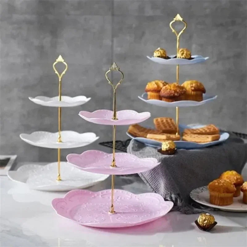 3-Layer Detachable Cake Stand — European Style, for Desserts & Fruit