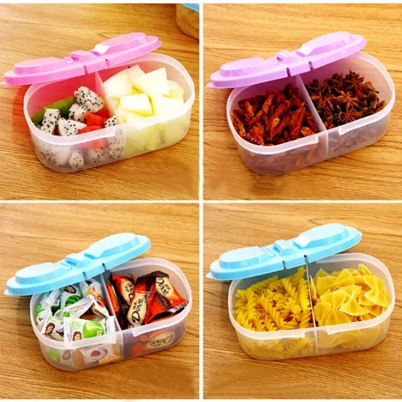 Dual-Compartment Lunch Box — Leakproof, Microwave Safe, for Kids & Adults