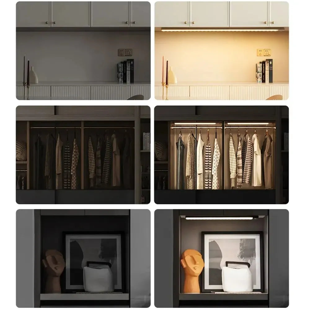 Motion Sensor Cabinet Light — USB-C Rechargeable, Dimmable, 4 Modes
