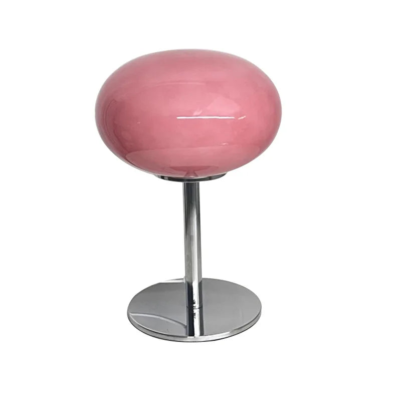 Macaron Glass Bedside Table Lamp — Trichromatic Dimming, Eye Protection