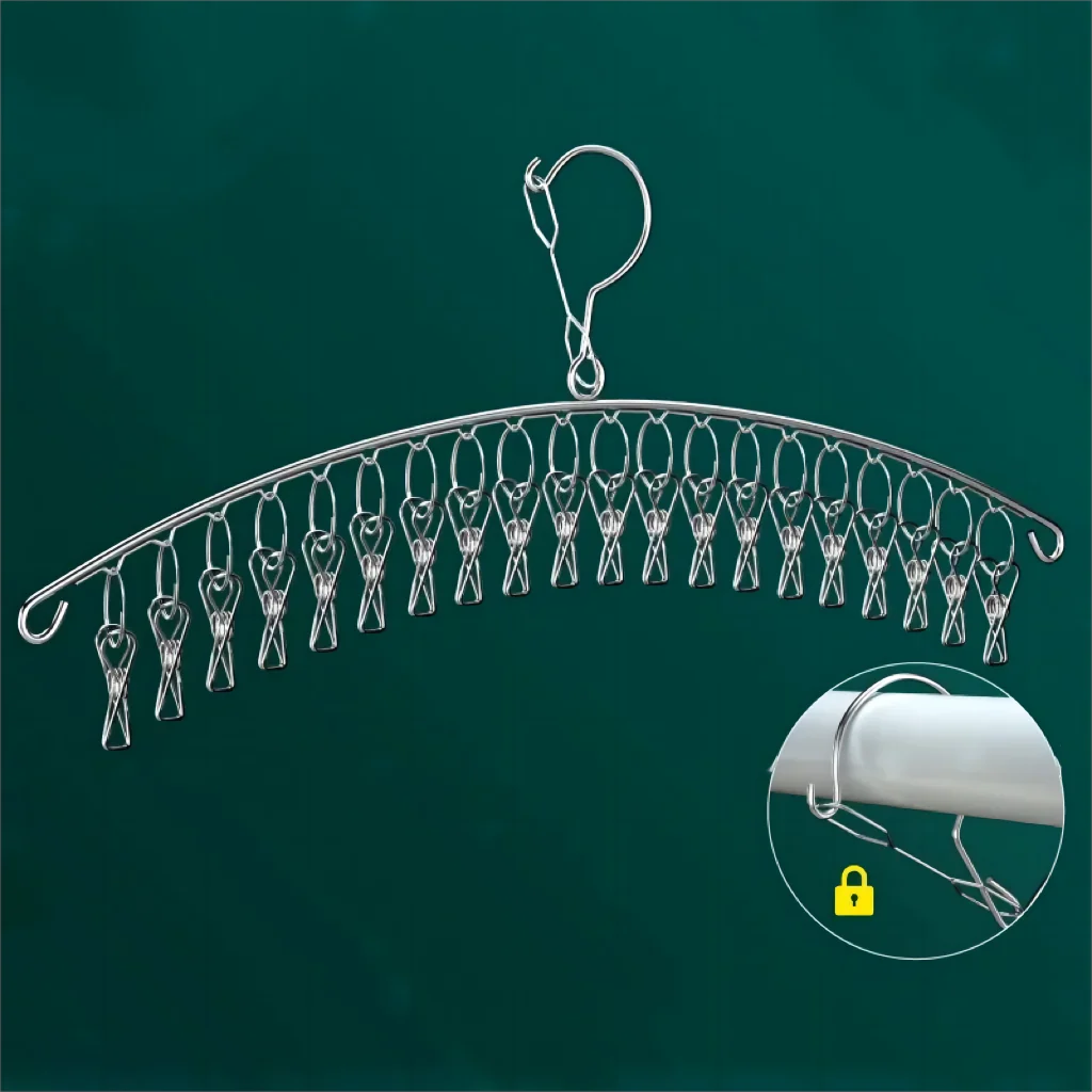 20-Peg Stainless Steel Windproof Clothes Hanger