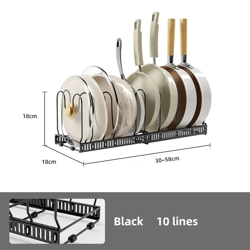 Adjustable Multi-Layer Pot & Dish Storage Rack