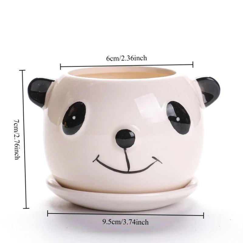Cartoon Animal Succulent Flowerpot – Lightweight Breathable Ceramic Planter