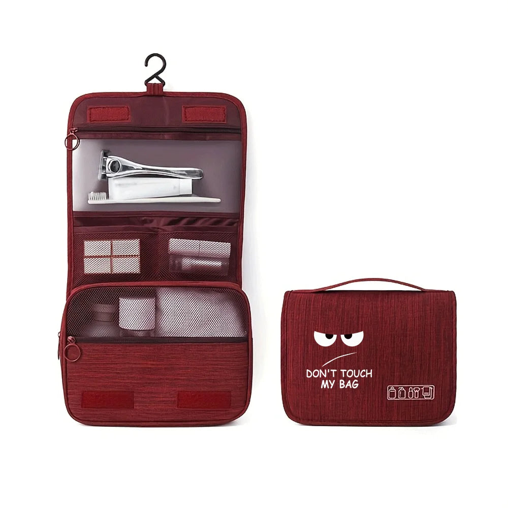 Hanging Cosmetic Bag — Unisex Polyester Travel Toiletry Organizer, Foldable