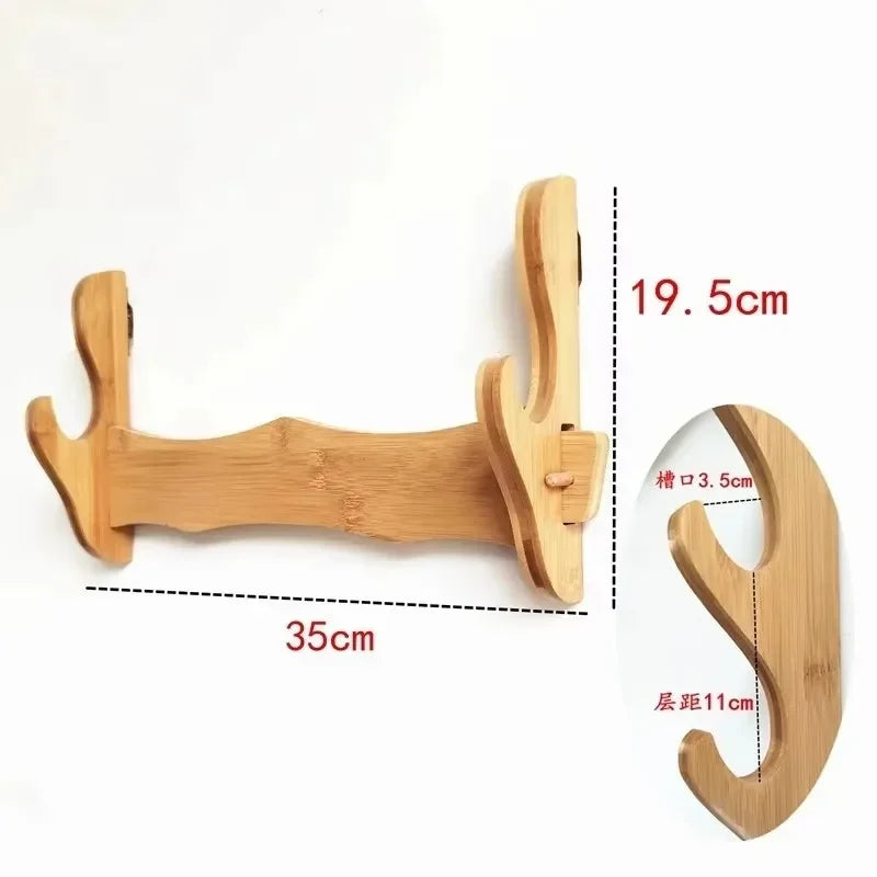 Wall-Mounted Katana Sword Display Rack — Japanese Samurai Decoration