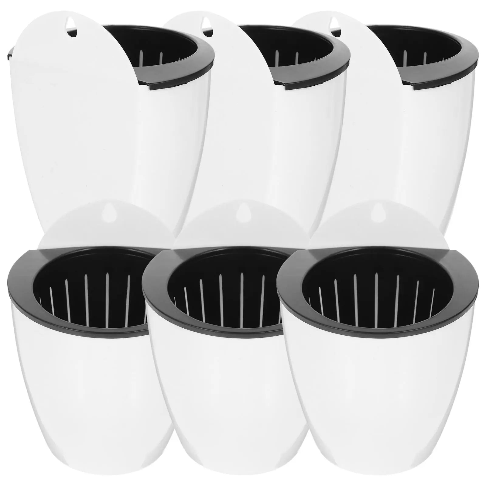 7Pcs Wall Hanging Flower Pot Self Watering Planters Round Plant Container For Garden Plants Succulents Vegetables Indoor Herbs