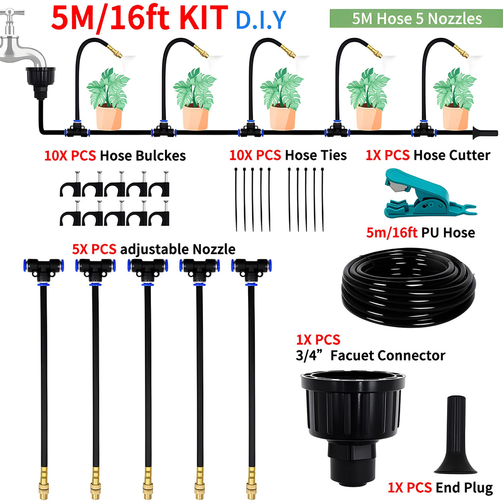DIY Free-Bending Universal Spray Kit – Flexible Misting & Irrigation System for Greenhouse & Garden