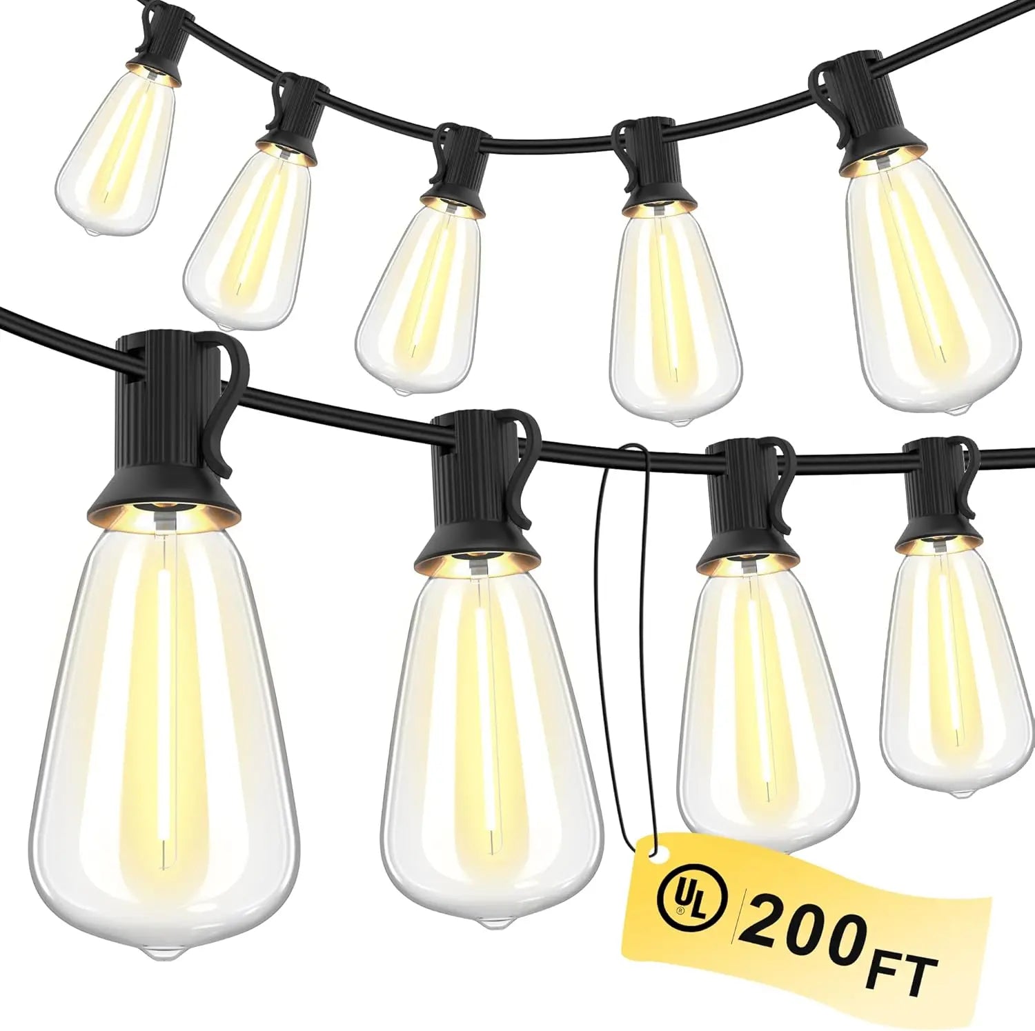 ST38 Outdoor LED String Lights — Dimmable, Shatterproof, Waterproof