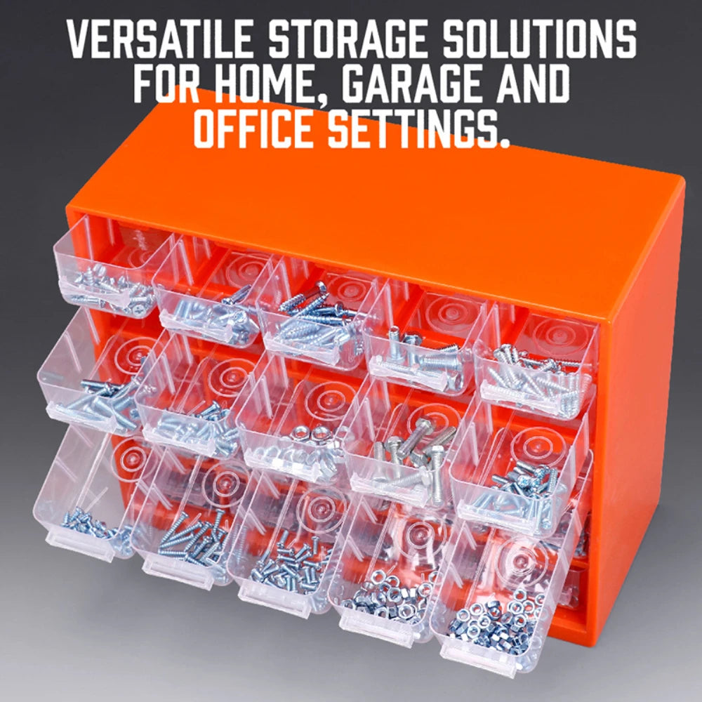 25-Drawer Wall-Mounted Parts Storage Box – ABS Plastic Screw & Component Organizer