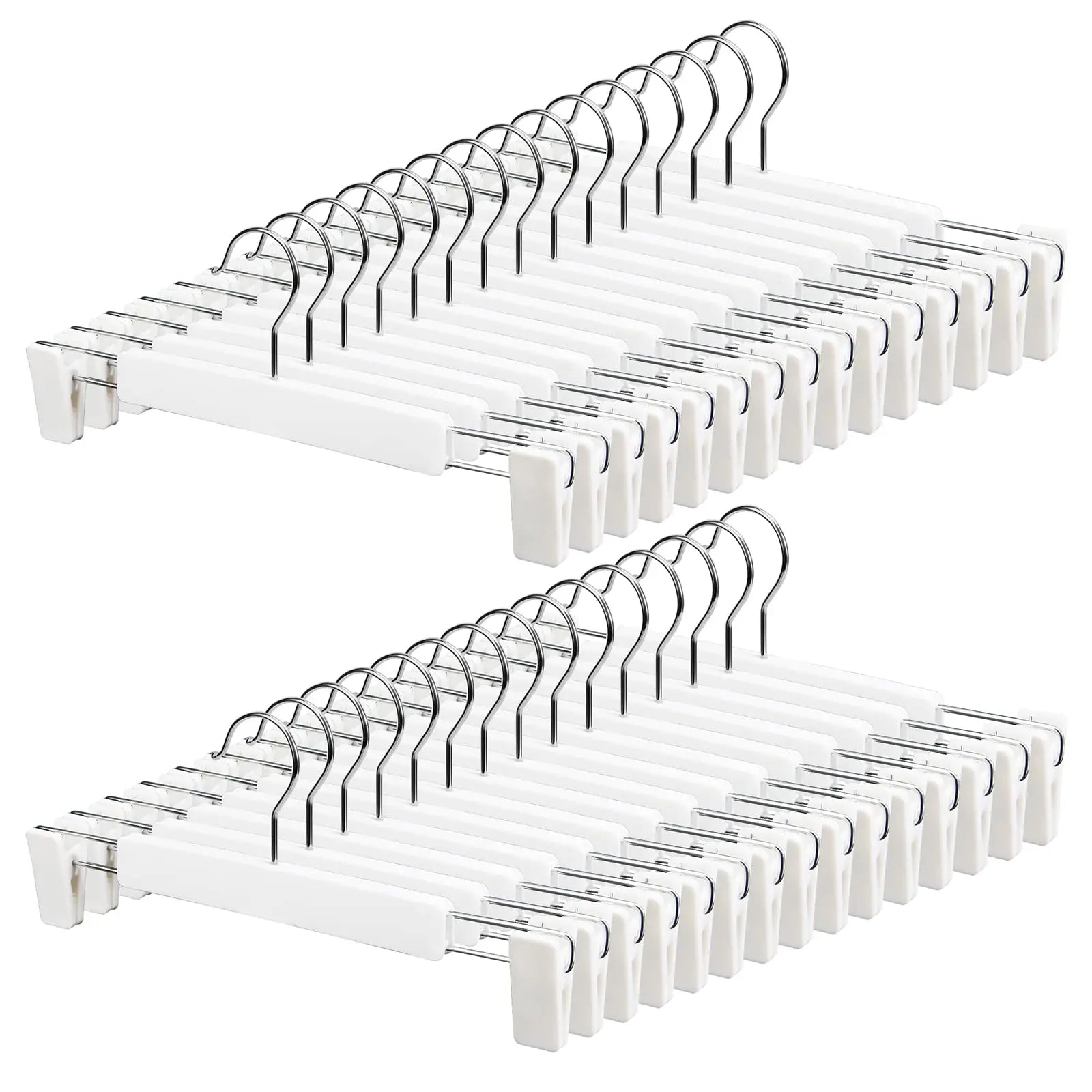 Adjustable Non-Slip Pants Hangers with Clips