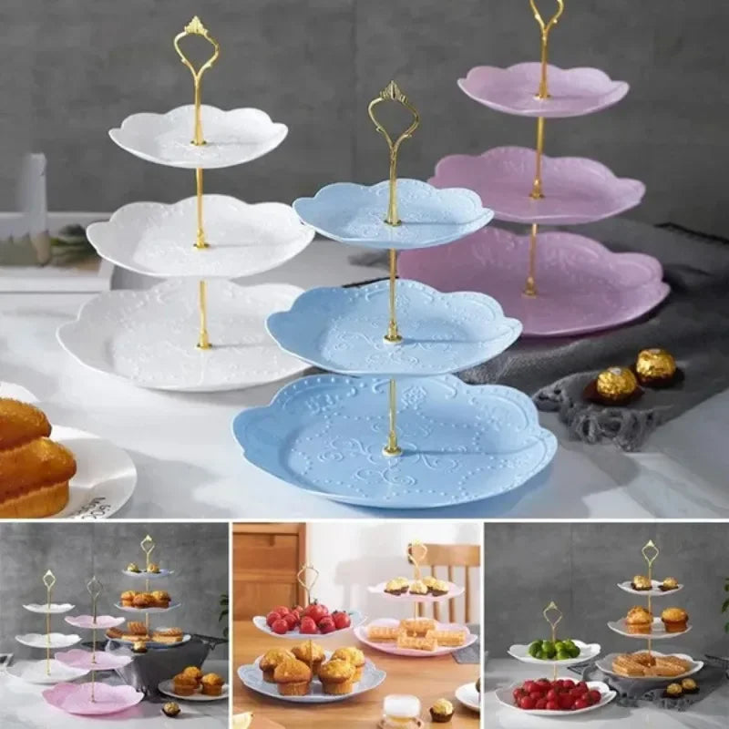 3-Layer Detachable Cake Stand — European Style, for Desserts & Fruit