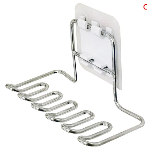 201 Stainless Steel Toothbrush, Toothpaste & Razor Holder — Wall Mount, 11.8×5.3cm
