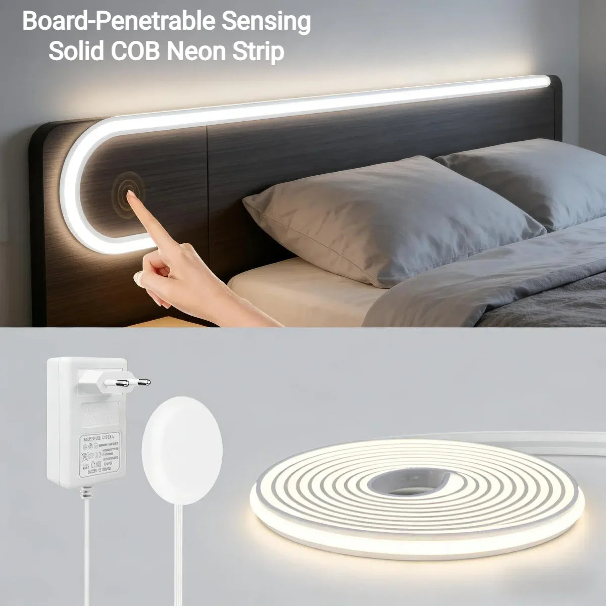 COB Neon Silicone LED Strip Light — Touch & Gesture Control, Dimmable