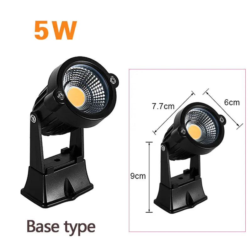 teetealy LED COB Spike Lawn Lamp – 5W–20W Garden Path Spotlight IP65