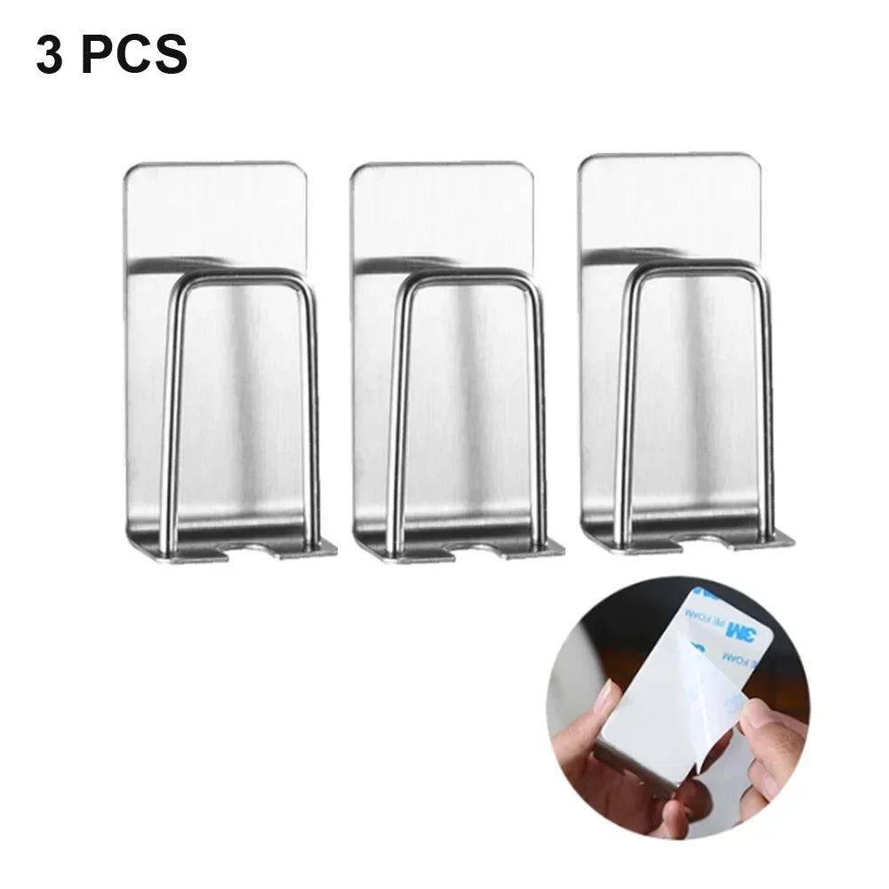 2-in-1 Stainless Steel Toothbrush & Cup Holder — No-Drill Wall Mount, 7.9×4cm