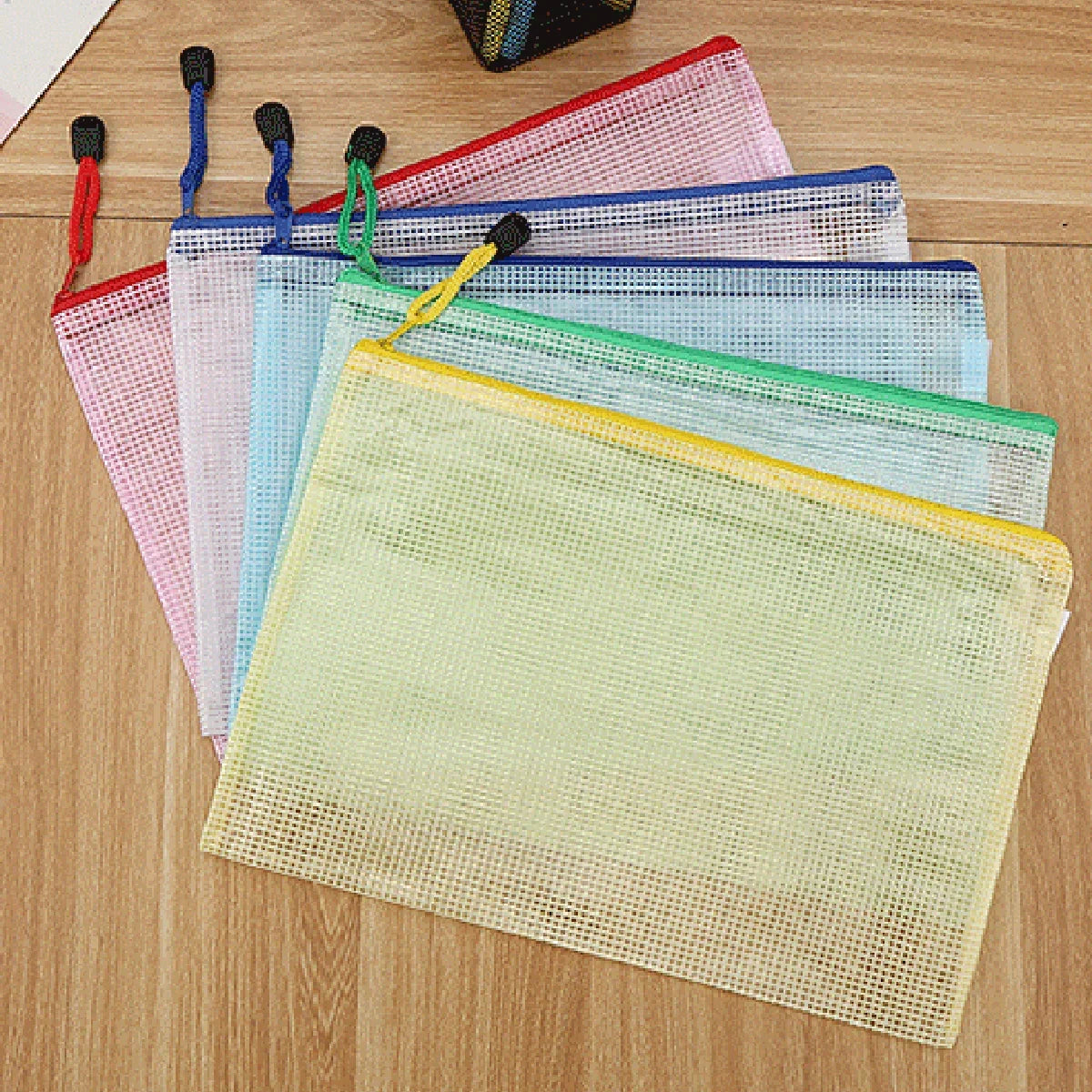 Mesh Zipper Document Pouch — A4, A5 & A6 File Folder with Zip